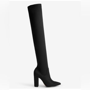 Stretch over the knee boot color: pitch black brand: EXPRESS size:7